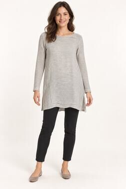 Wrap London Linen Striped  Long Sleeve Tunic Top Size US 6